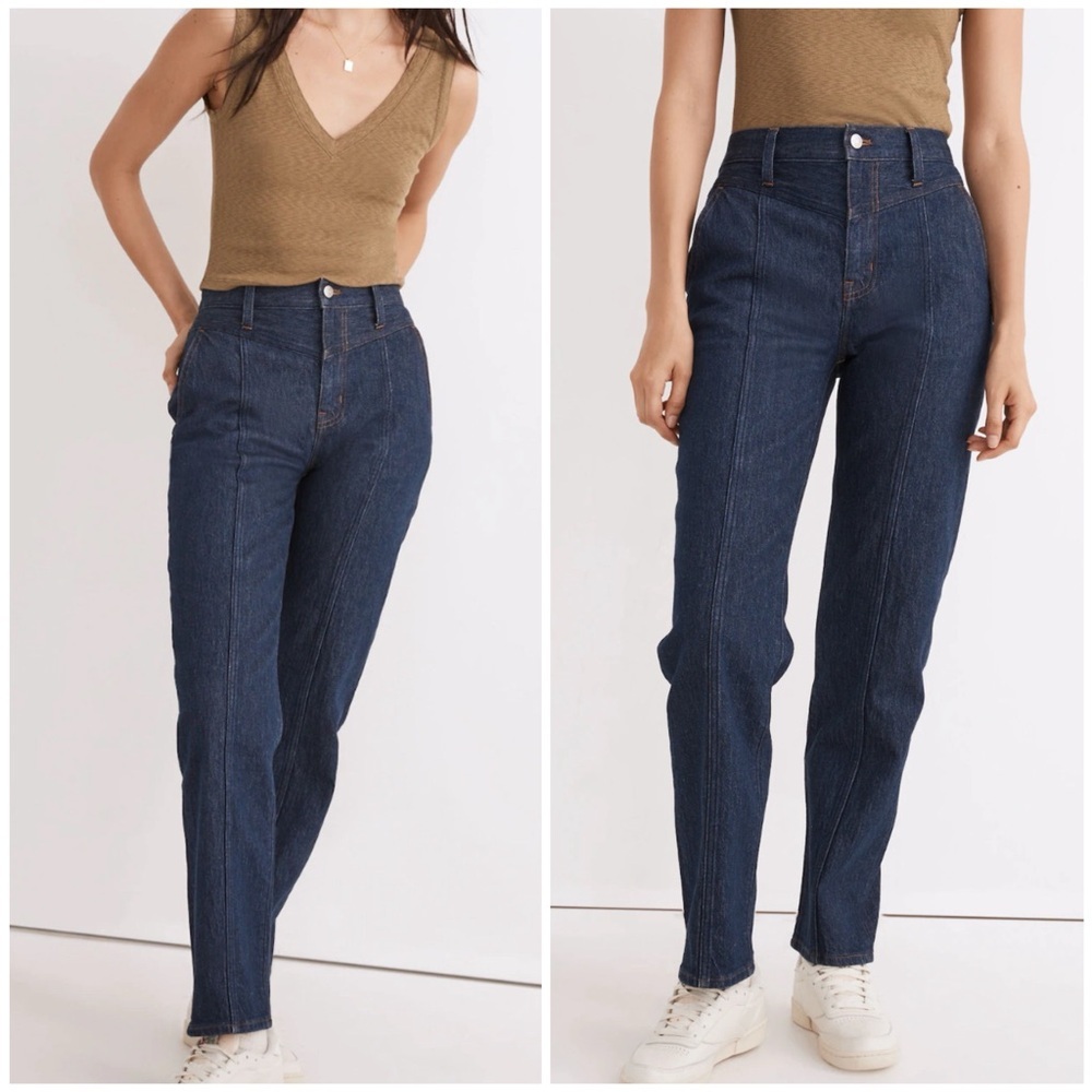 Madewell The Perfect Vintage Straight Jean in Greenhaven Wash: Seamed Version
